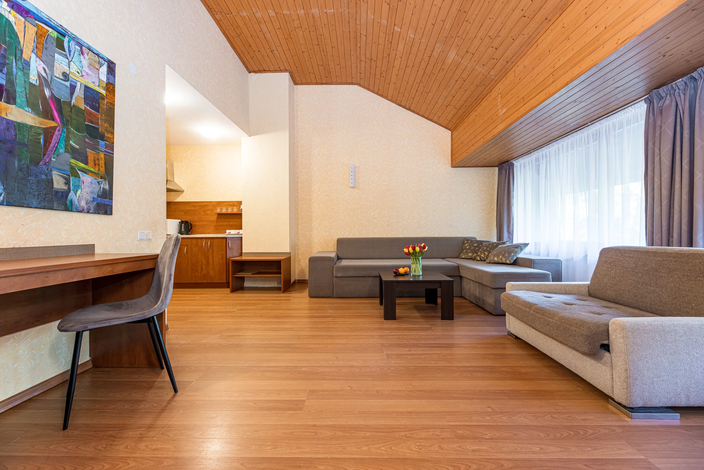 Šeimyninio numerio svetainė su sofa